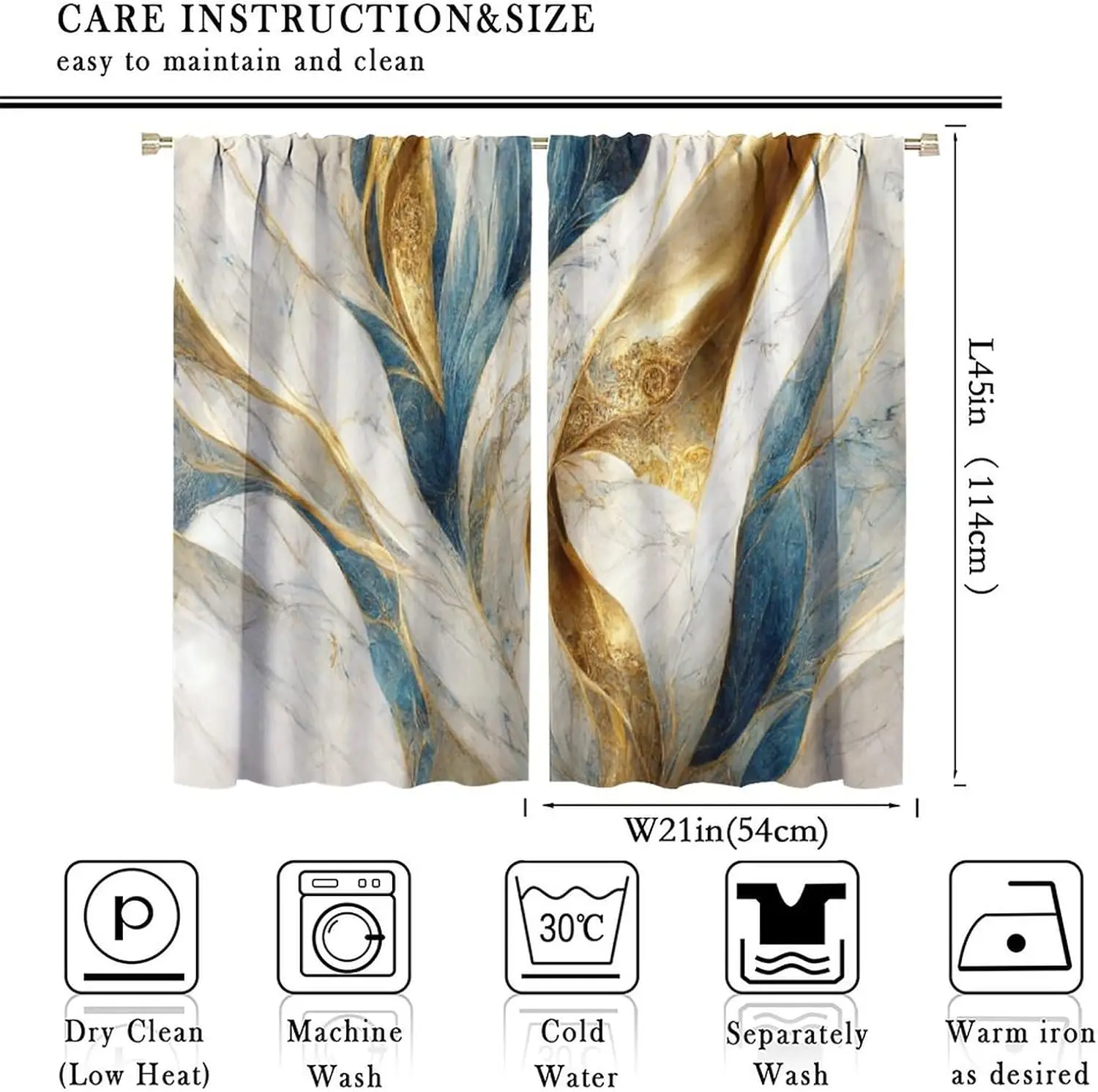 Vintage Abstract Marble Curtains, Luxury Baroque Elegant Glitter Gold Veins Blue White Ink Fluid Digital Art Texture