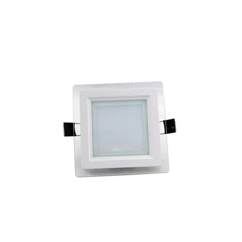 Oprawa sufitowa LED typu Downlight 6W wpuszczana lampa sufitowa LED kwadratowy szklany panel świetlny AC85-265V światło led