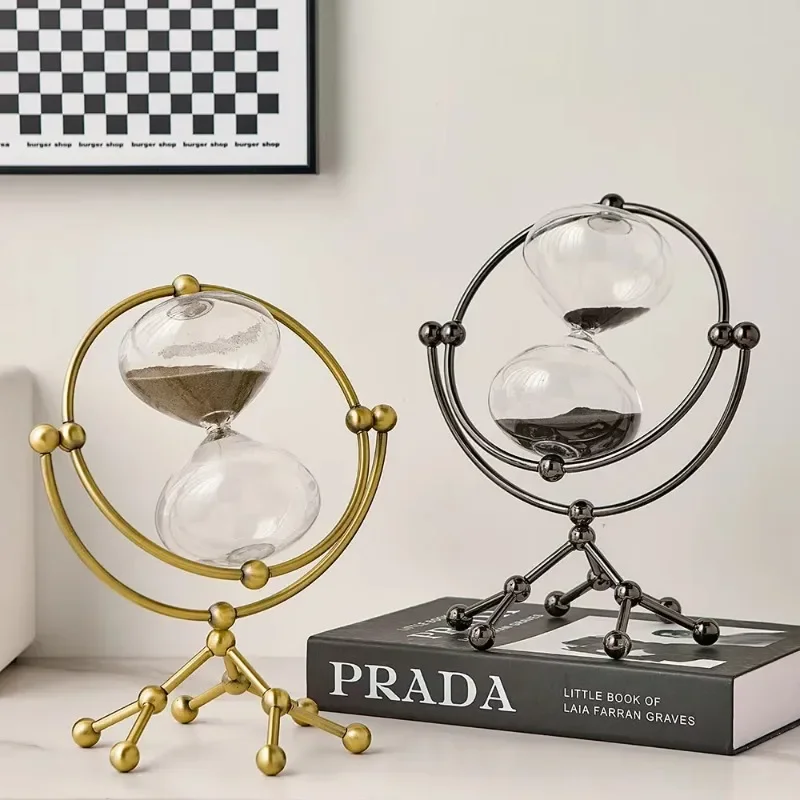 Metal Bracket Hourglass Luxury Living Room Decoration Ornaments Glass Sand Bottle Gift Nordic Home Minimalist Desk Accessories