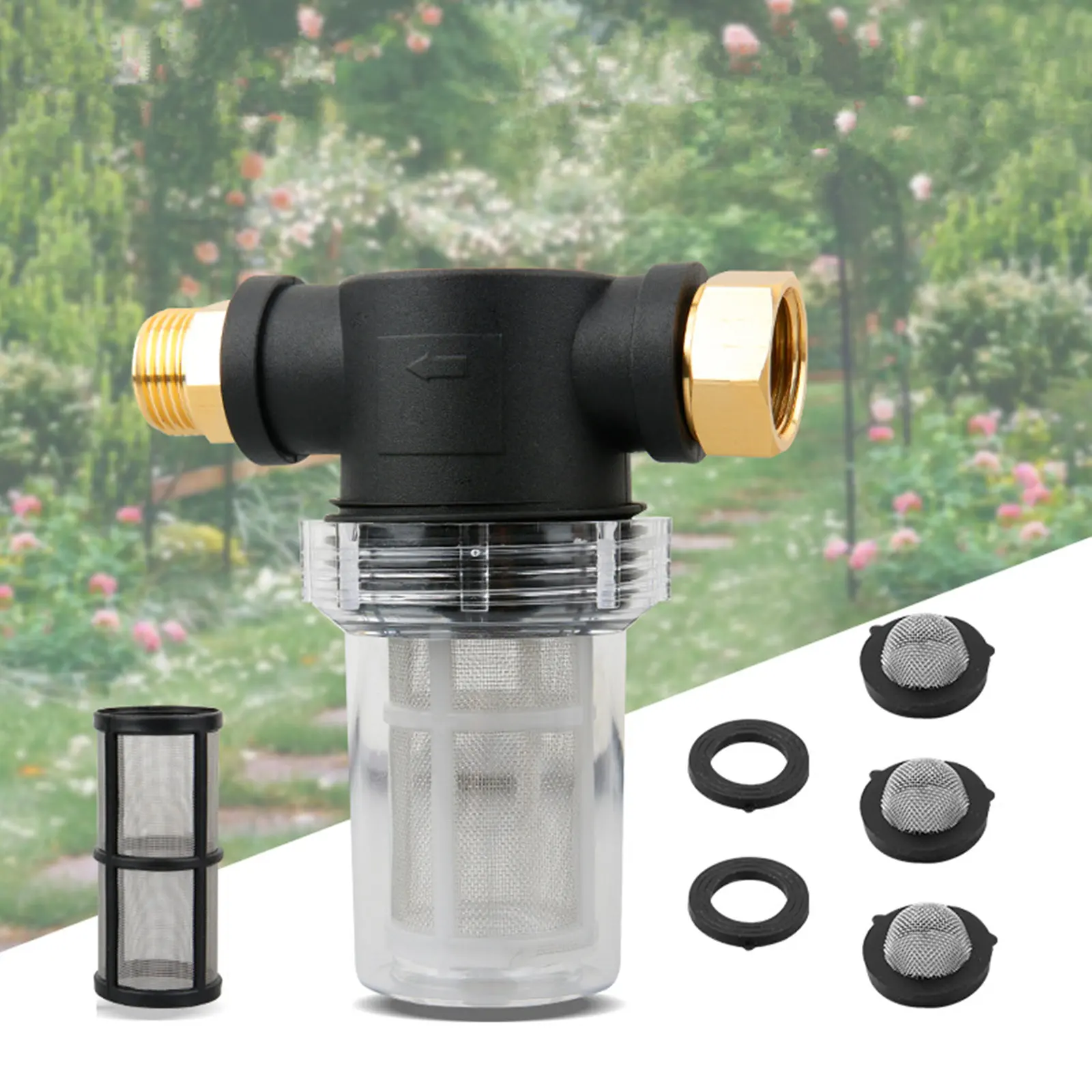 Pressure filter Whole House Spin Down Sediment Water Filter Central Prefilter Purifier System Backwash Plastic & Metal Mesh