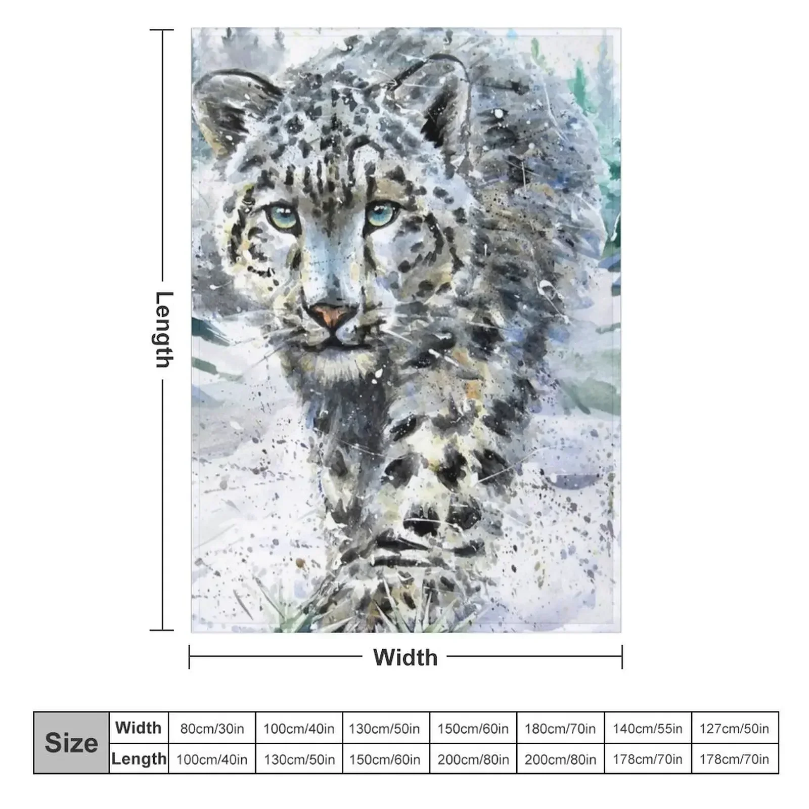 The Himalayan Snow Leopard Throw Blanket Giant Sofa Weighted Comforter Heavy Blankets