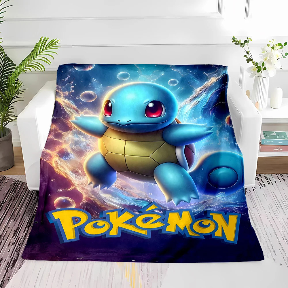 Japanese Anime Pokemon Squirtle Flannel Blanket Children Air Conditioning Blanket Lunch Blanket Pet for Daughter Girlfriend Gift