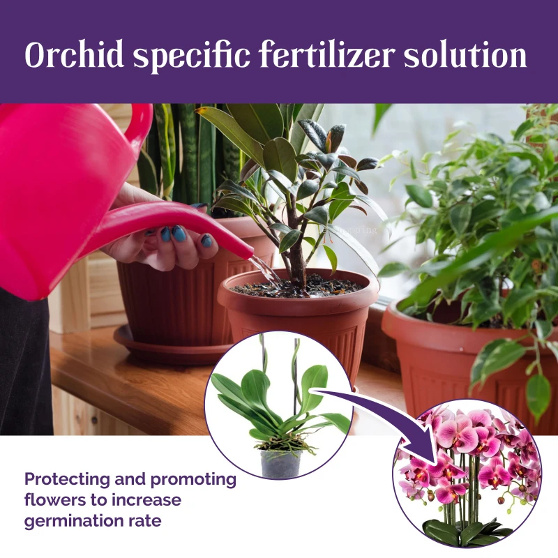 50ml/Bottle Orchid Growth Solution Fertilizer Green Plant Flower Buds Organic Leaf Fertilizer Hair Root Growth Nutrient Solution