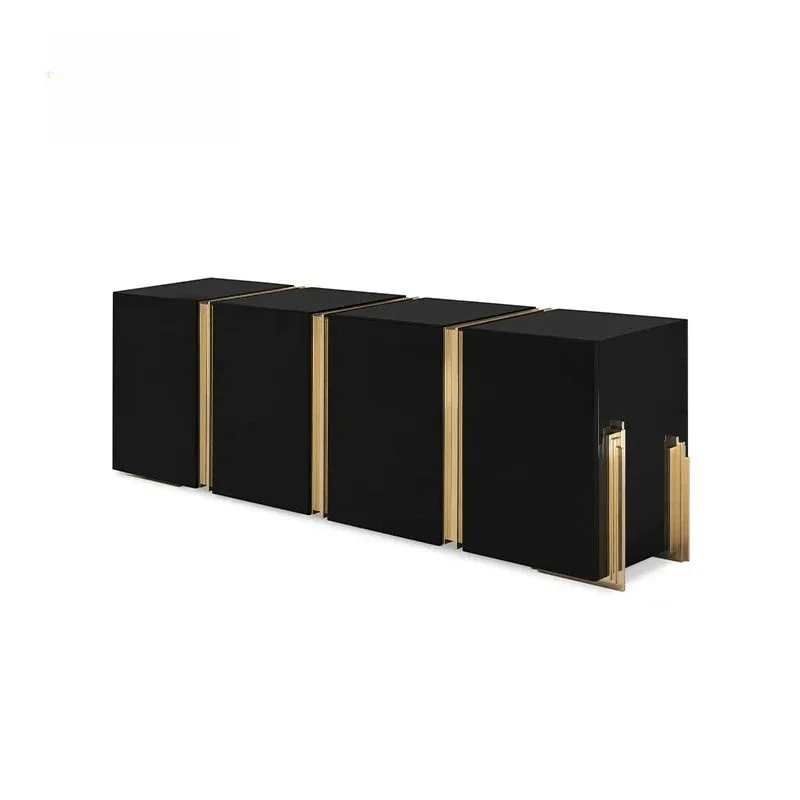 Restaurant side cabinet gun black stainless steel handle kitchen side cabinet