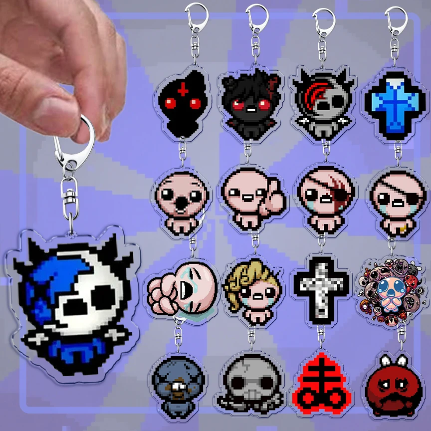 Video Game Figures Keychains for Accessories Bag Horror Pixel  Keyrings Jewelry Friends Rebirth Gaming Gifts