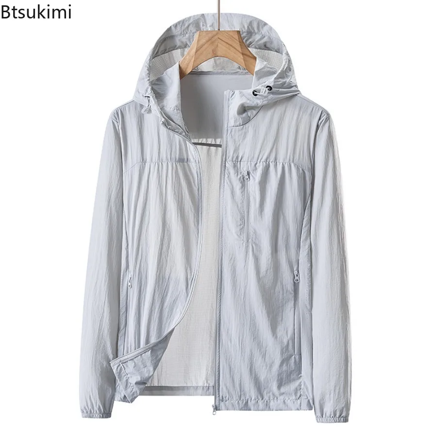 Summer Icy Silk Sun Protection Jacket Men Outdoor UPF50+ Anti UV Casual Camping Windbreaker Quick Dry Hiking Sports Unisex Coats