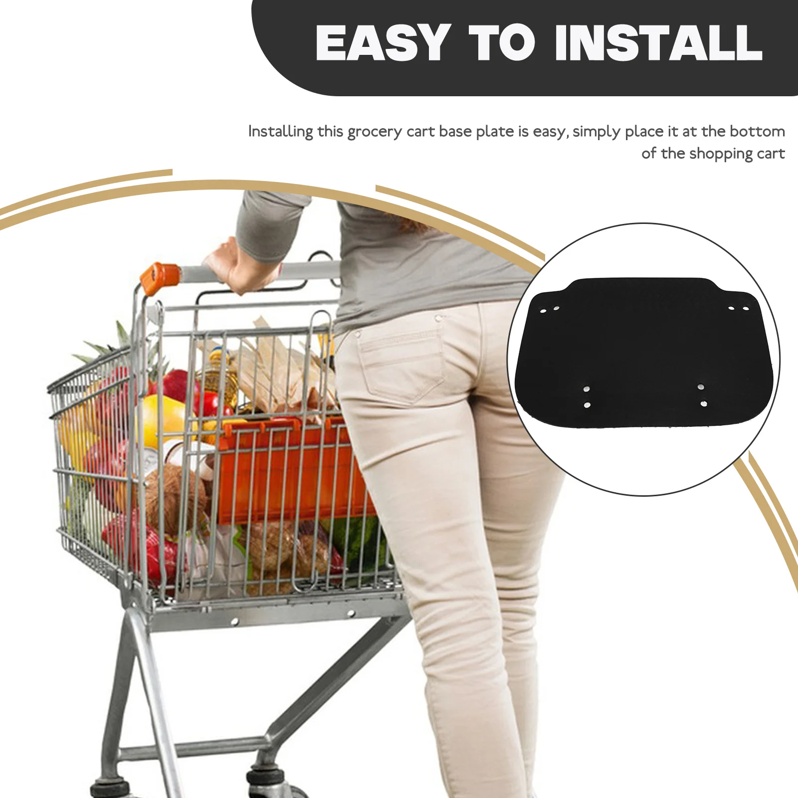 

Universal Trolley Anti-Slip Shopping Base Board For Trolley Cart Camping Groceries Pull Cart Base Plate