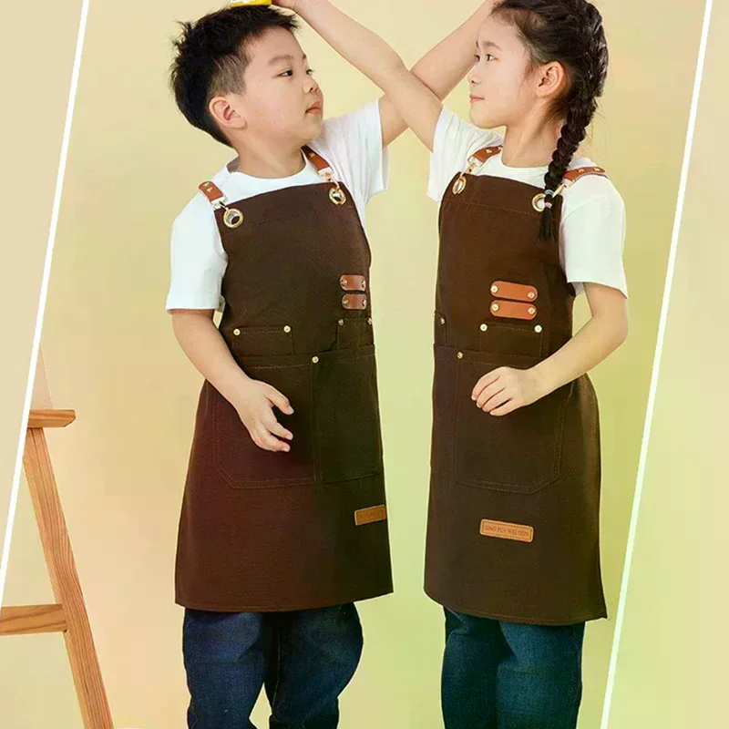 Children's Apron With Multiple Pockets For Painting And Craft Activities For Household And Kitchen Use