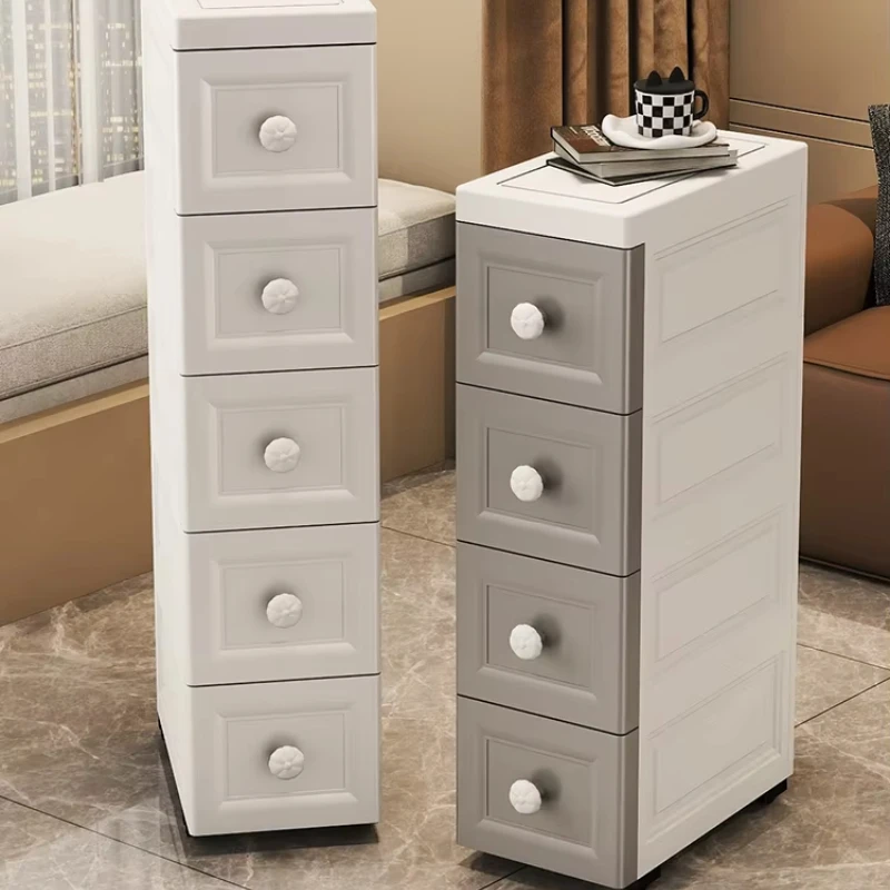 Ultra-Slim Wall-Mounted Gap Storage Cabinet Pull-Out Organizer for Small Spaces Compact Closet Shelf for Home Organization