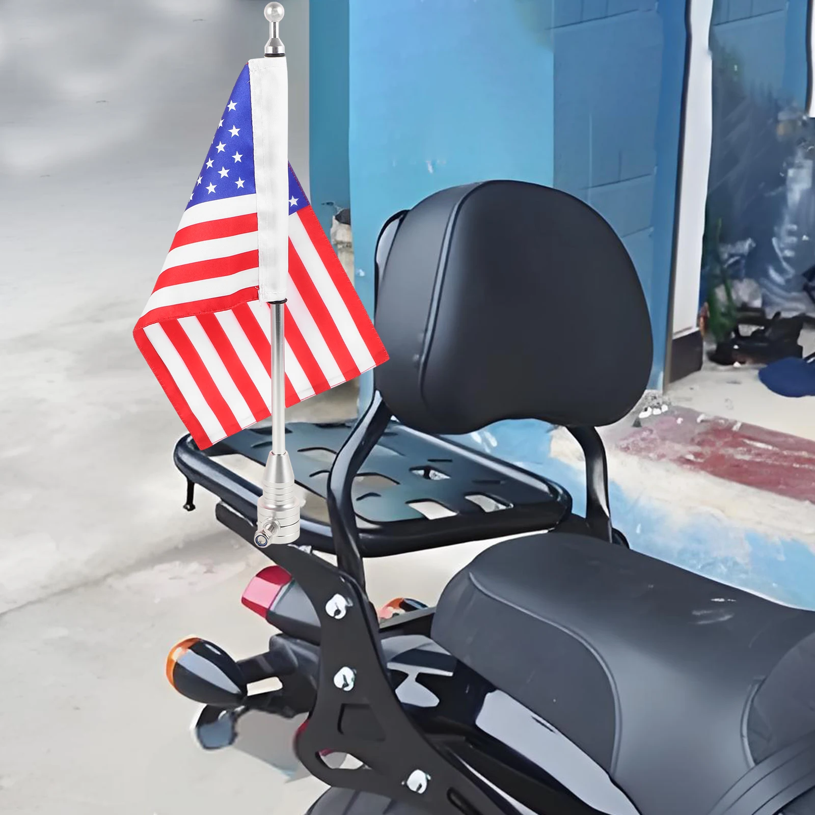 

Motorcycle Flagpole Decoration Pole Bike Handlebar Mount Aluminum Alloy Durable Stylish Easy Installation Compatible