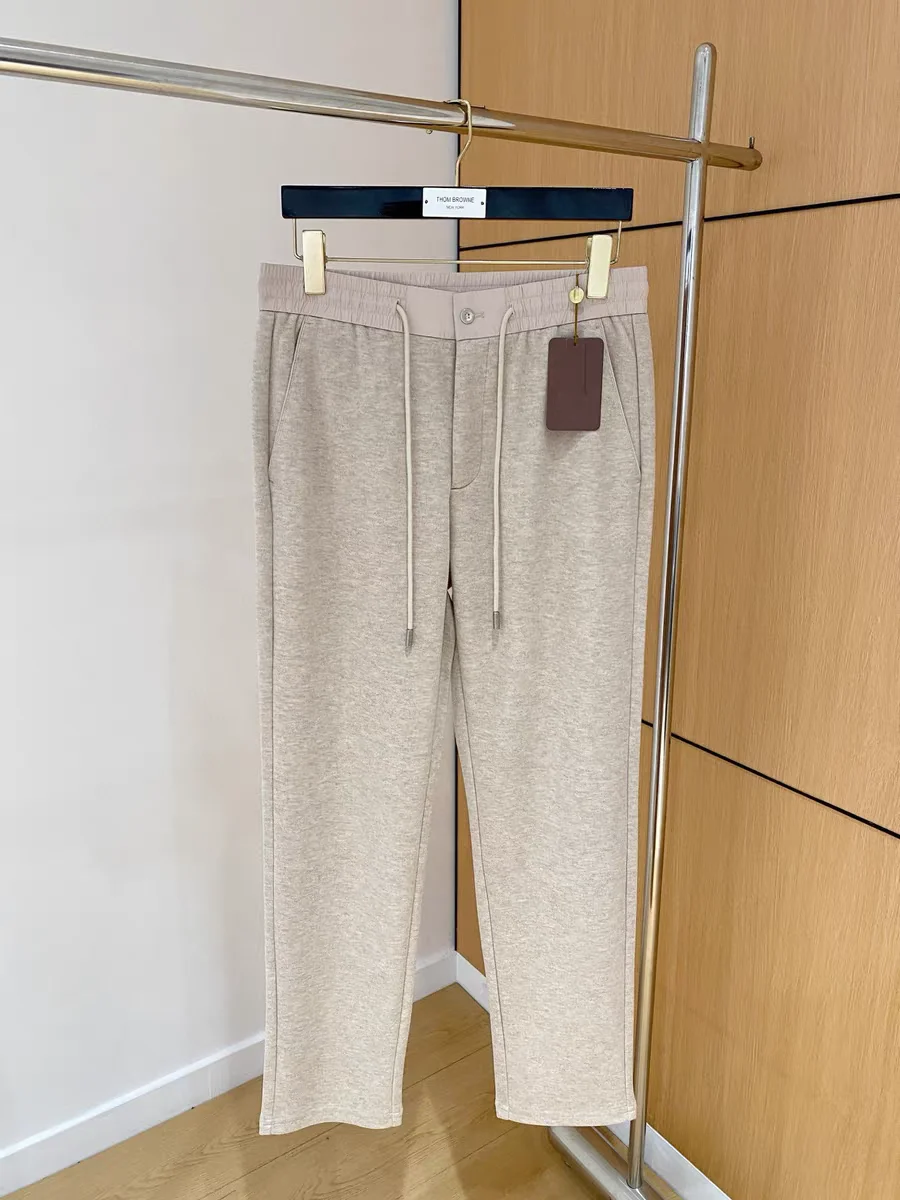 

Men's Casual Pants Autumn Winter New Sle Pure Color Wool Blend Breathable Busin Simple Slim Fit Versatile MHTO