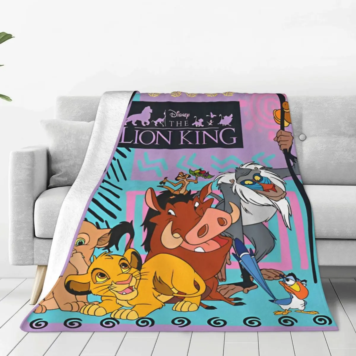 Simba Lion King Nap Blanket Soft Novelty Plush Throw Blanket For Couch Bed Travel Flannel Bedspread Bed Cover