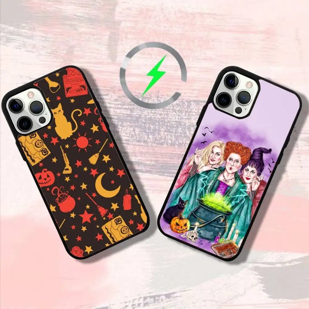

Cartoon H-Hocus Pocus Phone Case For iPhone 17,16,15,14,13,12,11,Pro,Max,Plus,Mini,SE4,E Magnetic Magsafe Wireless Charging
