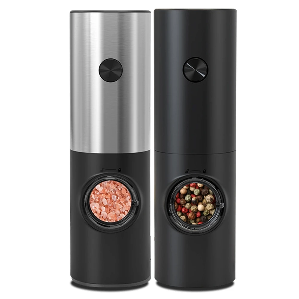 AB42-Electric Pepper Spice Grinder Shaker With LED Light Adjustable Coarseness Kitchen Tool