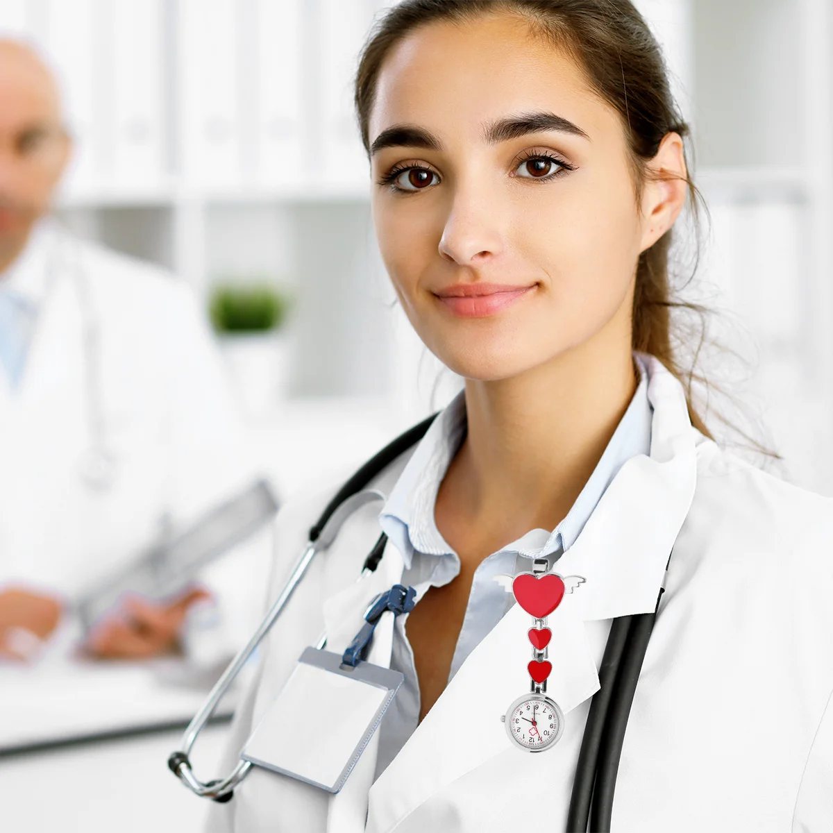 

Creative Personalized Hanging Watch Red Doctor Nurse Pocket Style Functional Timepiece Small Lightweight Elegant Clothing