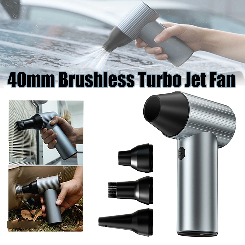 

Mini Turbo Jet Fan 40mm Brushless Motor Handheld Duct Turbo Jet Fan 500g Thrust Violent Turbo Fan Car Air Blower