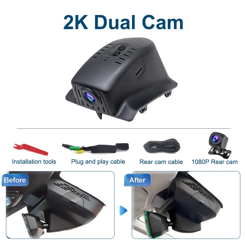 Nieuwe 4K Plug En Play Dash Cam Video Recorder Wifi Auto Dvr Camera Voor Lynk & Co 01 2017-2025 Voor lynk Co 05 05 + 2020 2021 2022 - afbeelding 1