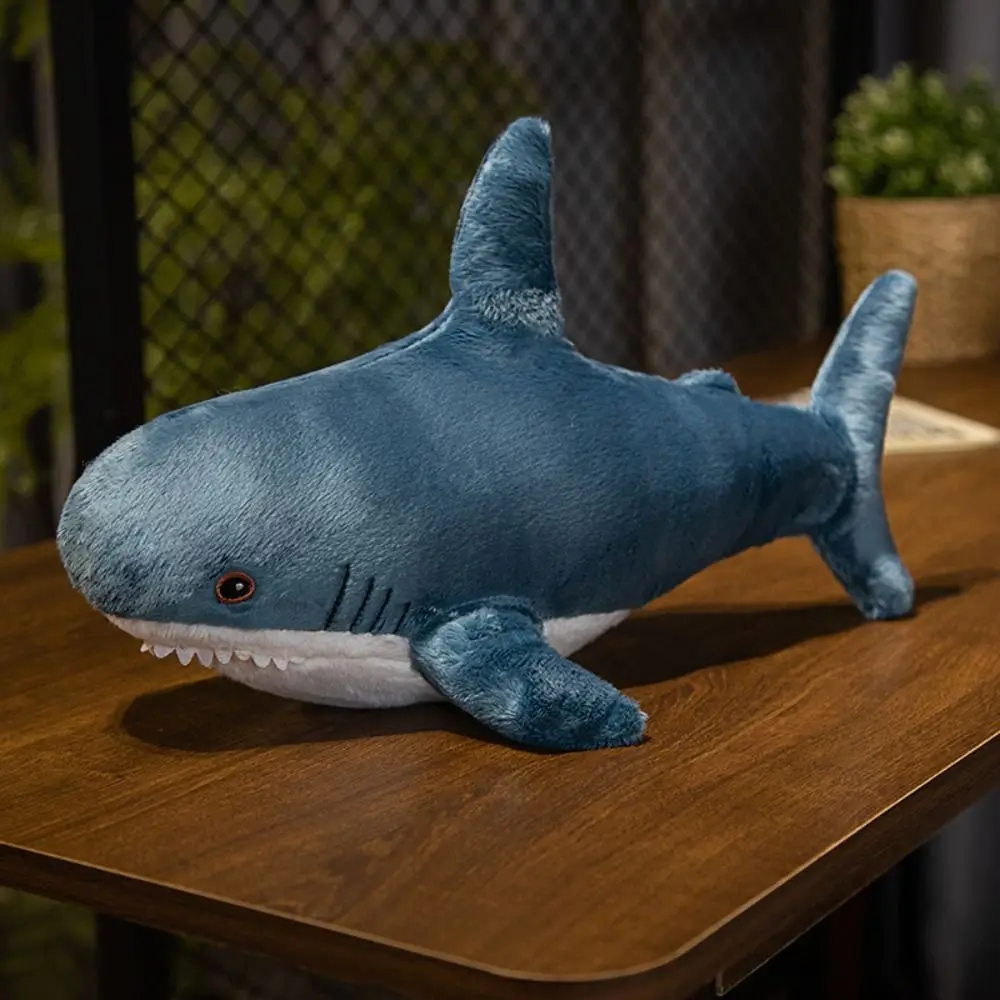 สัตว์การ์ตูน Shark Plush ของเล่นตลกยักษ์ Shark หมอนเบาะจําลอง Kawaii สัตว์หมอนเด็ก