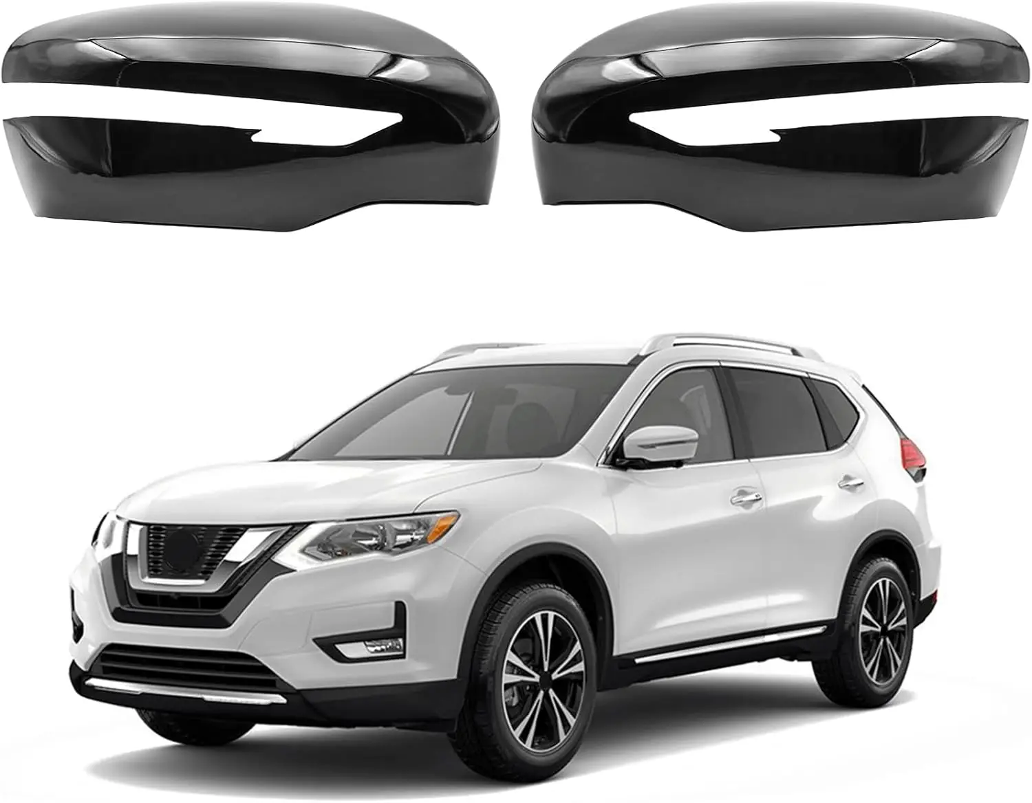 

Глянцевые черные накладки на боковые зеркала, замена для Nissan Rogue 2014-2020 и Nissan Murano 2015-2024, прямая замена