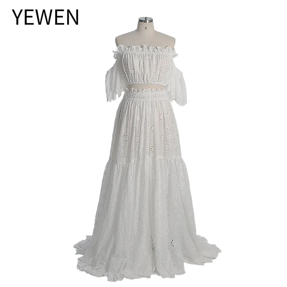 

Bohemian Bridal Dress Off Shoulder Boho Beach Dress Wedding Dresses for Photography YEWEN YW230308