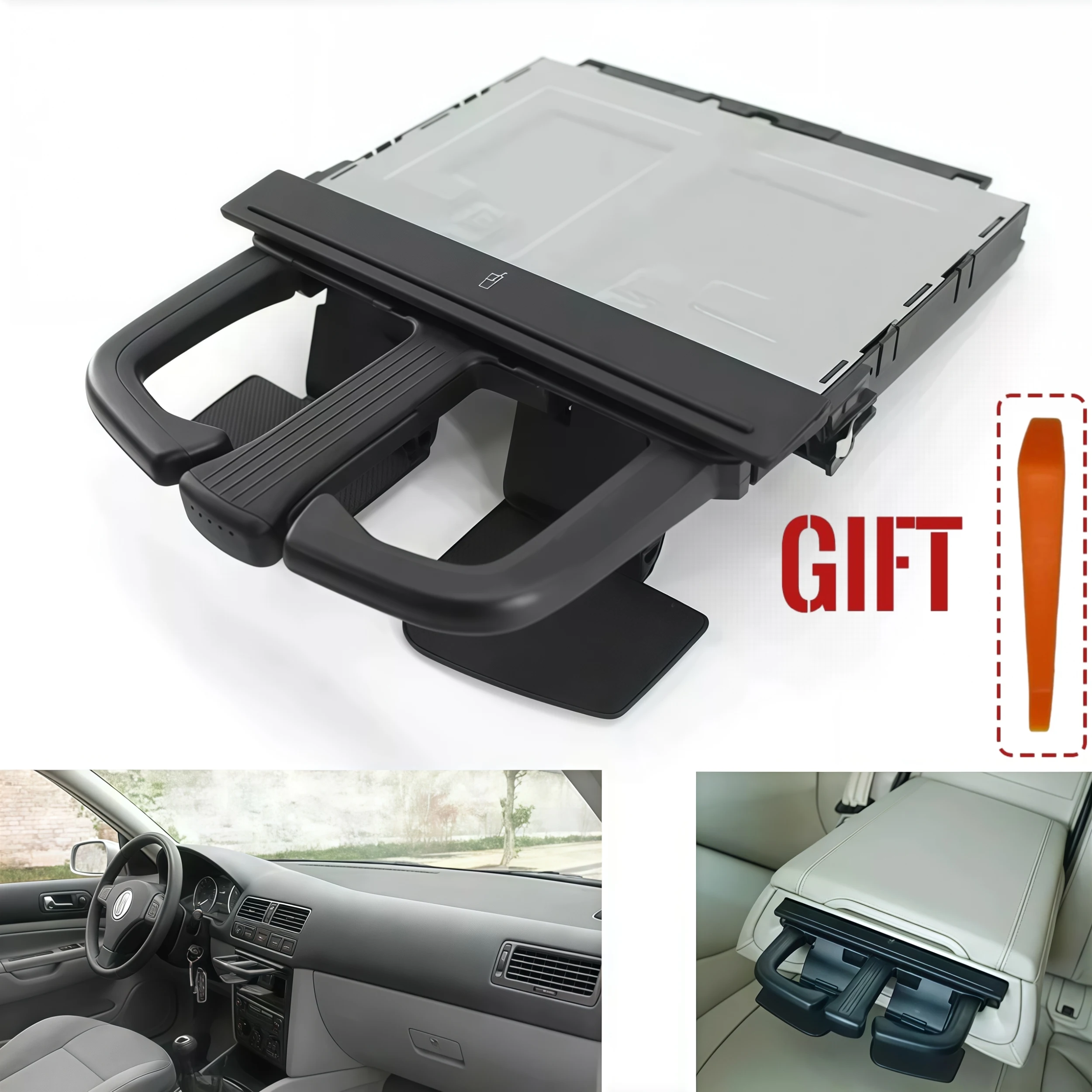 vwゴルフ4-ジェッタmk4-パサートb6-トゥアレグ、アウディa3-a4-q5-a5-q7用-車載折りたたみ式ダッシュボード後部座席カップホルダー-1j0858601