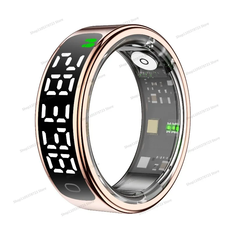 For R13 Smart Ring Heart Rate Blood Oxygen Sleep Exercise Pedometer Waterproof Bluetooth Photo with Crystal Compartment