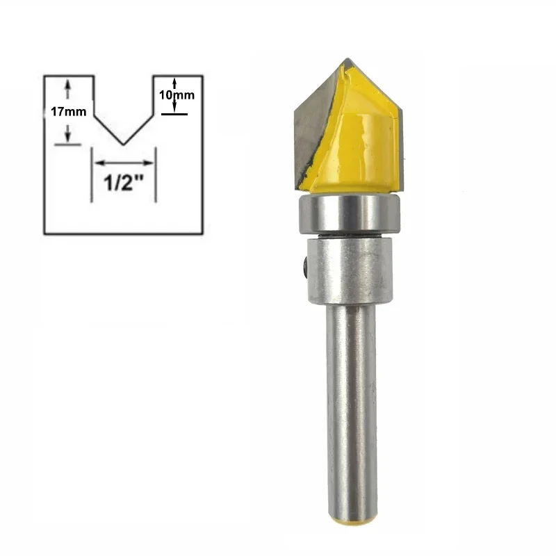 

1pc 1/4" Shank V Groove Sign Lettering Grooving Router Bit Pattern Template Woodworking Cutter for Wood Tool