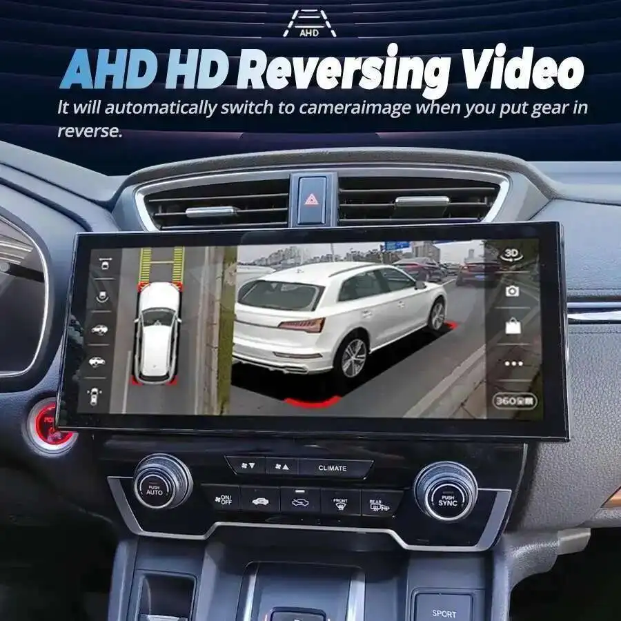 شاشة NaviRider لهوندا CRV CR-V 2016 Breeze 2017 2021 GPS Navi 12.3 "أندرويد 14 مشغل فيديو الوسائط المتعددة للسيارة مكبر صوت 256 جيجابايت