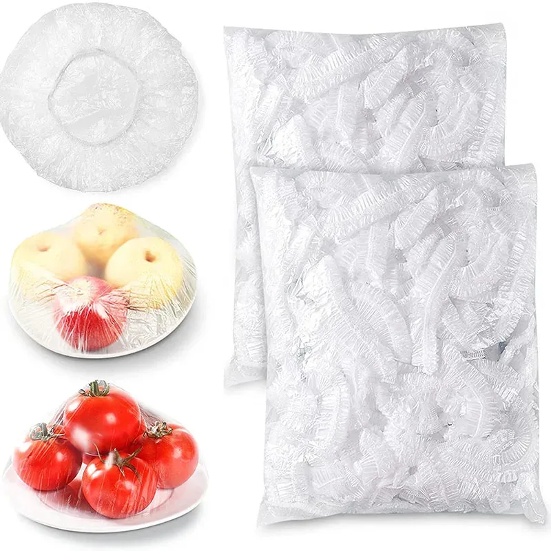 50-500PCS Disposable Food Cover Plastic Wrap Elastic Food Lids For Fruit Bowls Cups Caps Storage Kitchen Fresh Keeping Saver Bag