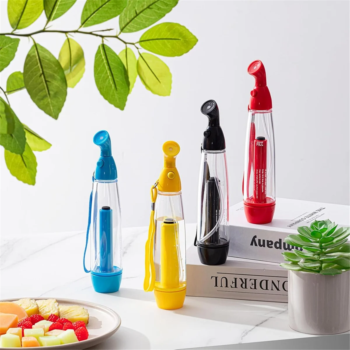 AA11-4 Pcs Summer Mister Sprays Bottle Set Pump Mister Personal Cooling Device Empty Plastic Sprays Bottles Water Refillable