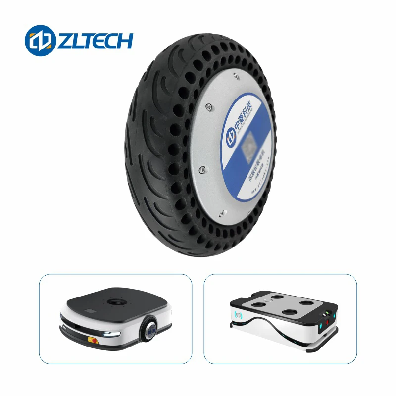 ZLTECH 10inch 24V 48V 800W 40N.m 300kg Load Brushless AGV DC Wheel Hub Servo Motor with 4096 Wire Magnetic Encoder for Forklift