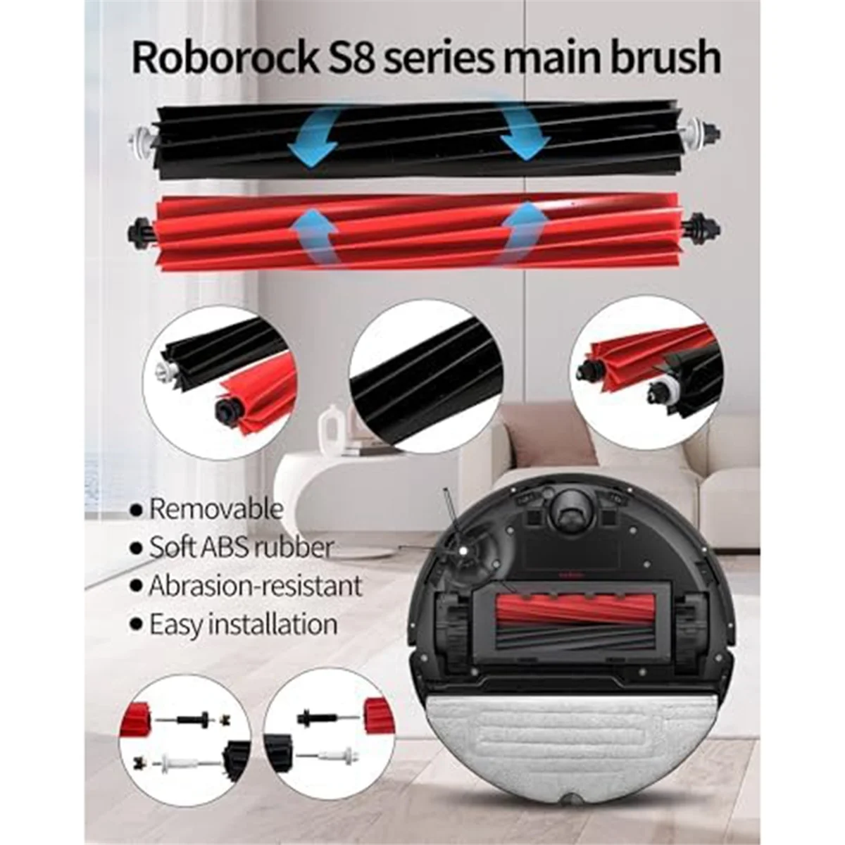 For Roborock S8 / S8+ / S8 Pro Ultra Robot Vacuum Cleaner Main Side Brush Hepa Filter Mop Cloth Dust Bags