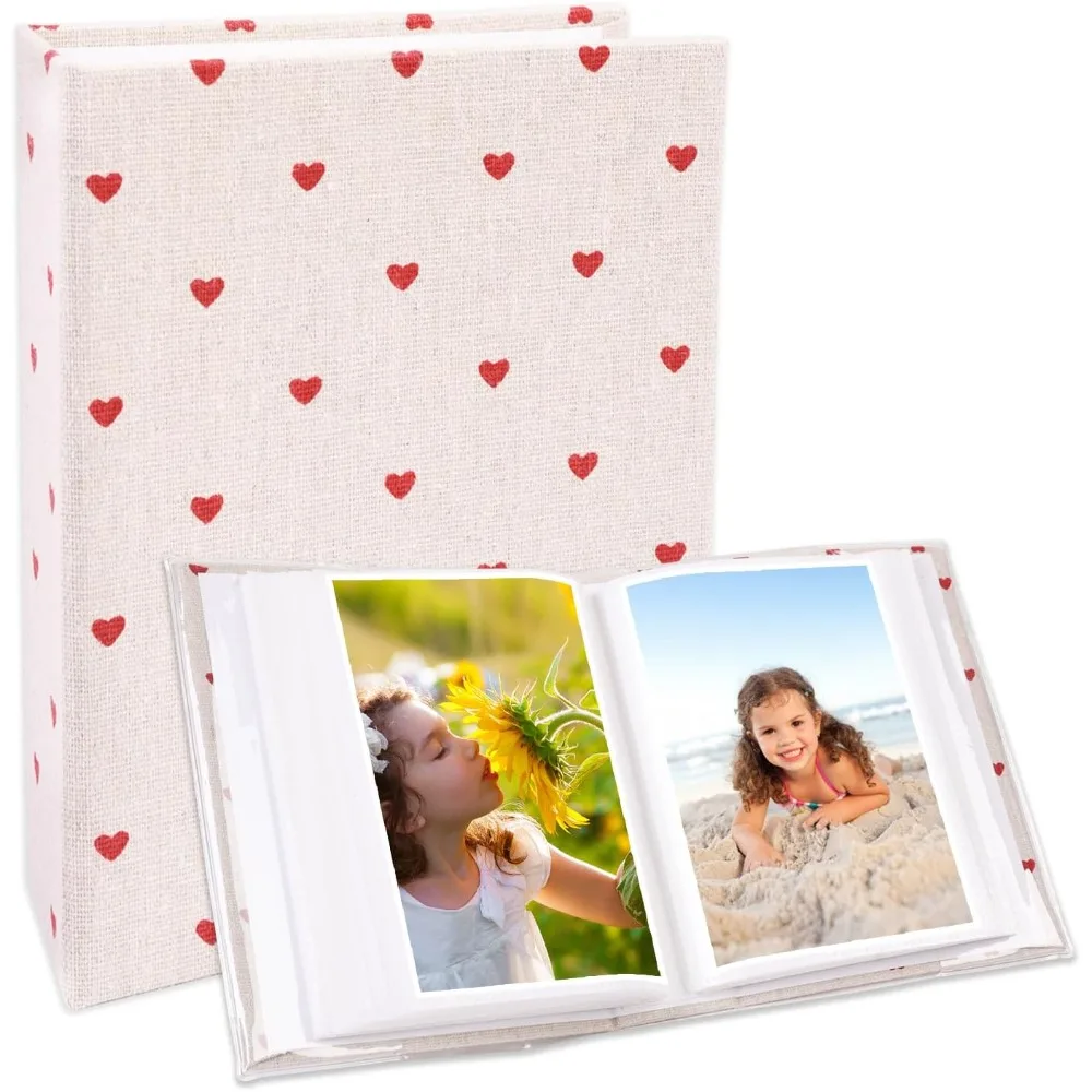 

Photo Album 100 Photos (4 x 6 Inch) - Portable Mini Linen Cover Scrapbook Album for Kids Birthday Family Wedding Anniversary Art