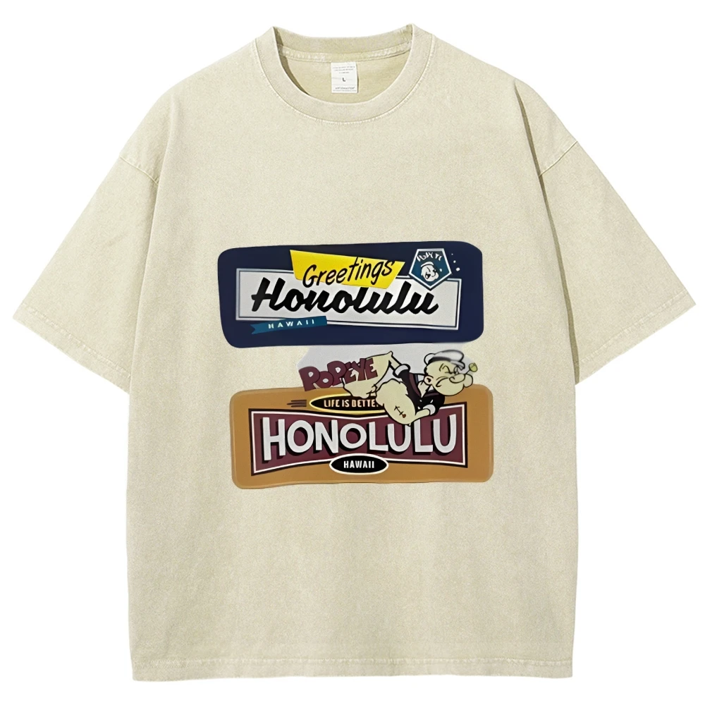 Hawaiian Vibes T-Shirt Travel Graphic Shirts Casual Comfort Hawaiian Charm Tops Vintage Travel Sticker Tops Unisex y2k Clothes