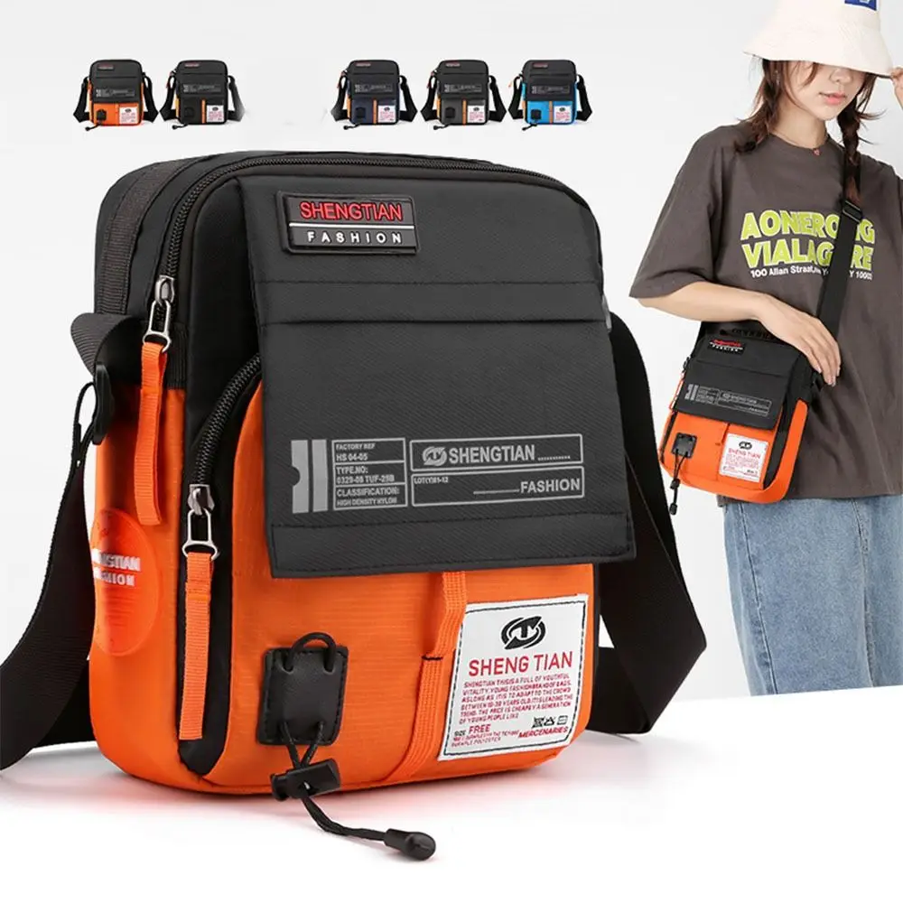 

Multi-pockets Men's Shoulder Bag Large Capacity Waterproof Messenger Crossbody Bag Nylon Multifunctional Business Bag Work