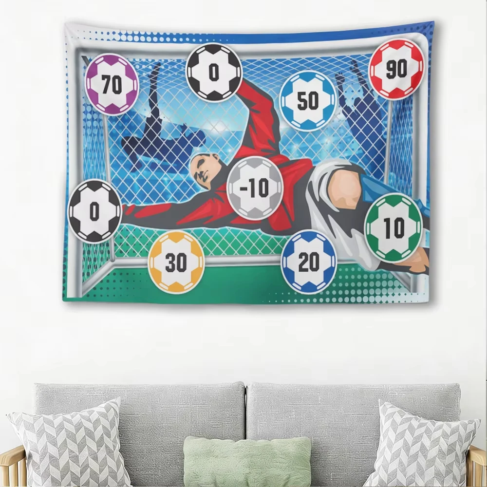 Soccer Goal Score Game Tapestry, Large Tapestry Large Wall Tapestry, Fun Room Decoration Items for Bedroom