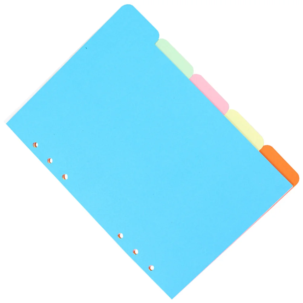 5 Pcs Index Paper Label Colorful Refill Binder Divider Notebook Loose-leaf Jam File School Cards