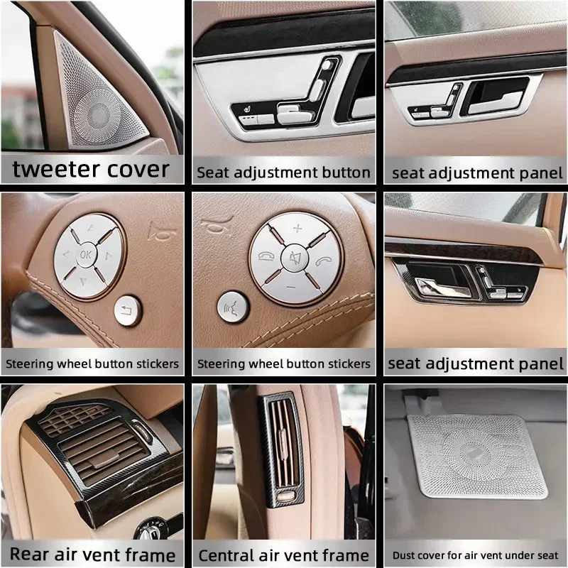 For Mercedes Benz S class W221 2008-2013 Car Accessories Seat Back Audio Speaker Cover Trim Loudspeaker Anti-kick Cover Stickers