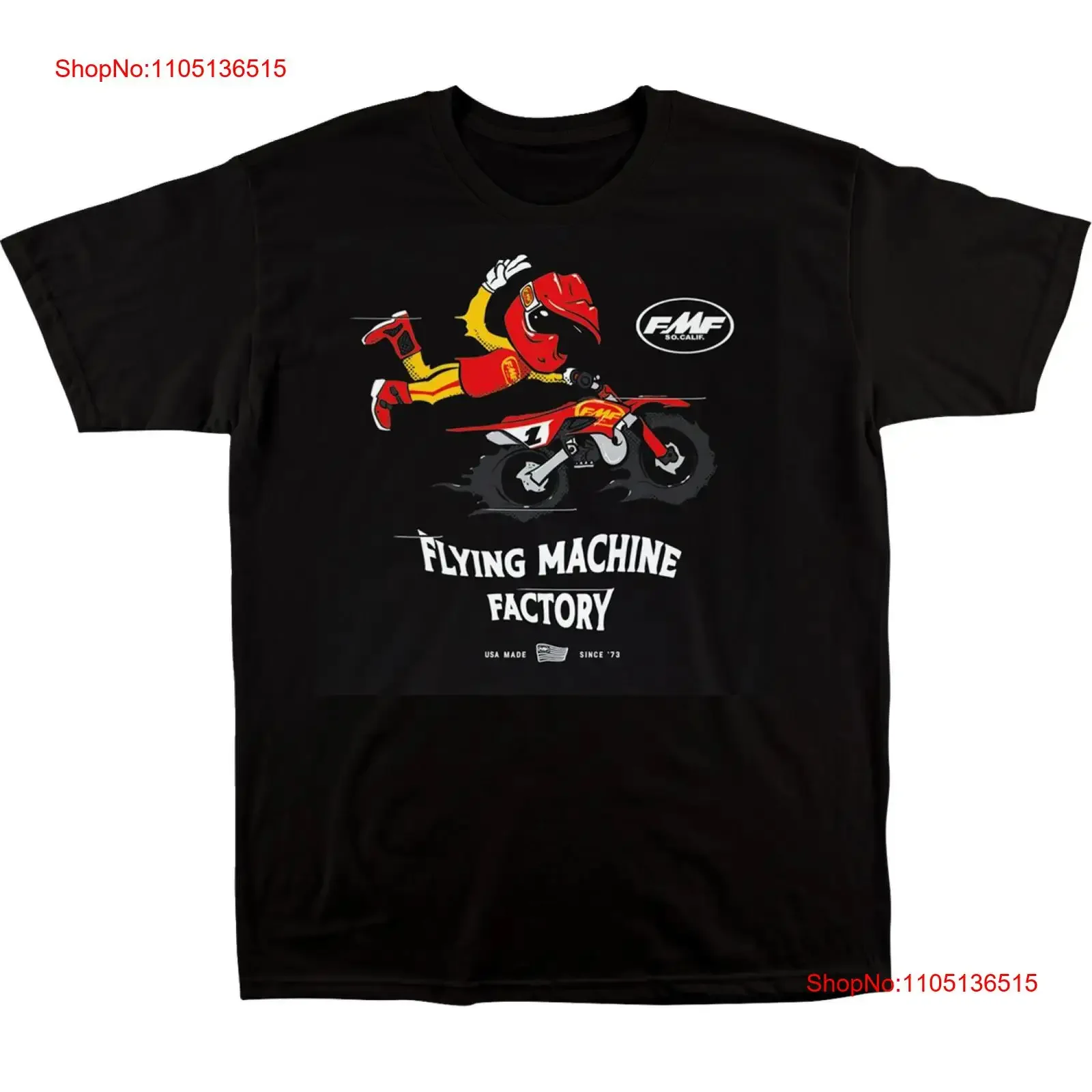 FMF Toy Bikes Jugend-T-Shirt, schwarzes Vintage-Top, gewaschenes Oberteil für den täglichen Gebrauch, atmungsaktiv, leicht grafisch, vielseitig gestreckt