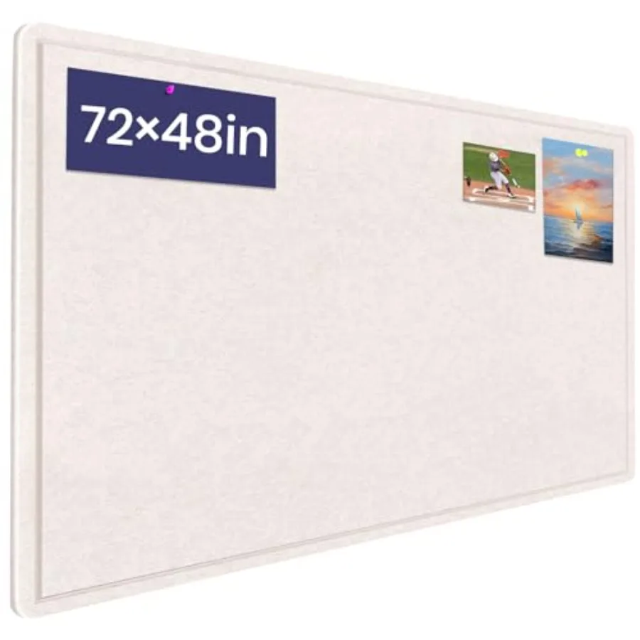 

Большая доска для объявлений - пробковая доска 72 x 48 дюймов с 30 кнопками, пробковая доска 6 x 4 фута для стен, самоклеящаяся фетровая доска для заметок