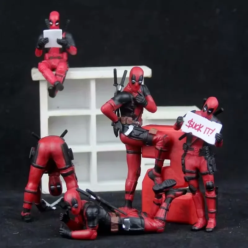 Deadpool Wolverine Model Deadpool boneka mobil kreatif ornamen dekorasi mobil sepeda motor kepribadian Tidal arus patung