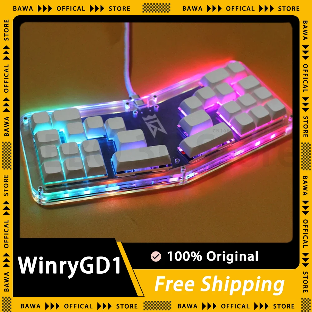 

Winry WinryGD1 Mechanical Keyboard Wired Keyboard Customized Music Game Gaming Keyboard Ergonomic RGB Hotswap PC Accessories