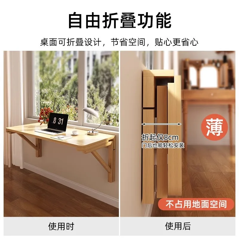 مكتب حائط، مكتب كمبيوتر، طاولة قابلة للطي مثبتة على الحائط، رف من الخشب الصلب، رف منزلي معلق للمطبخ