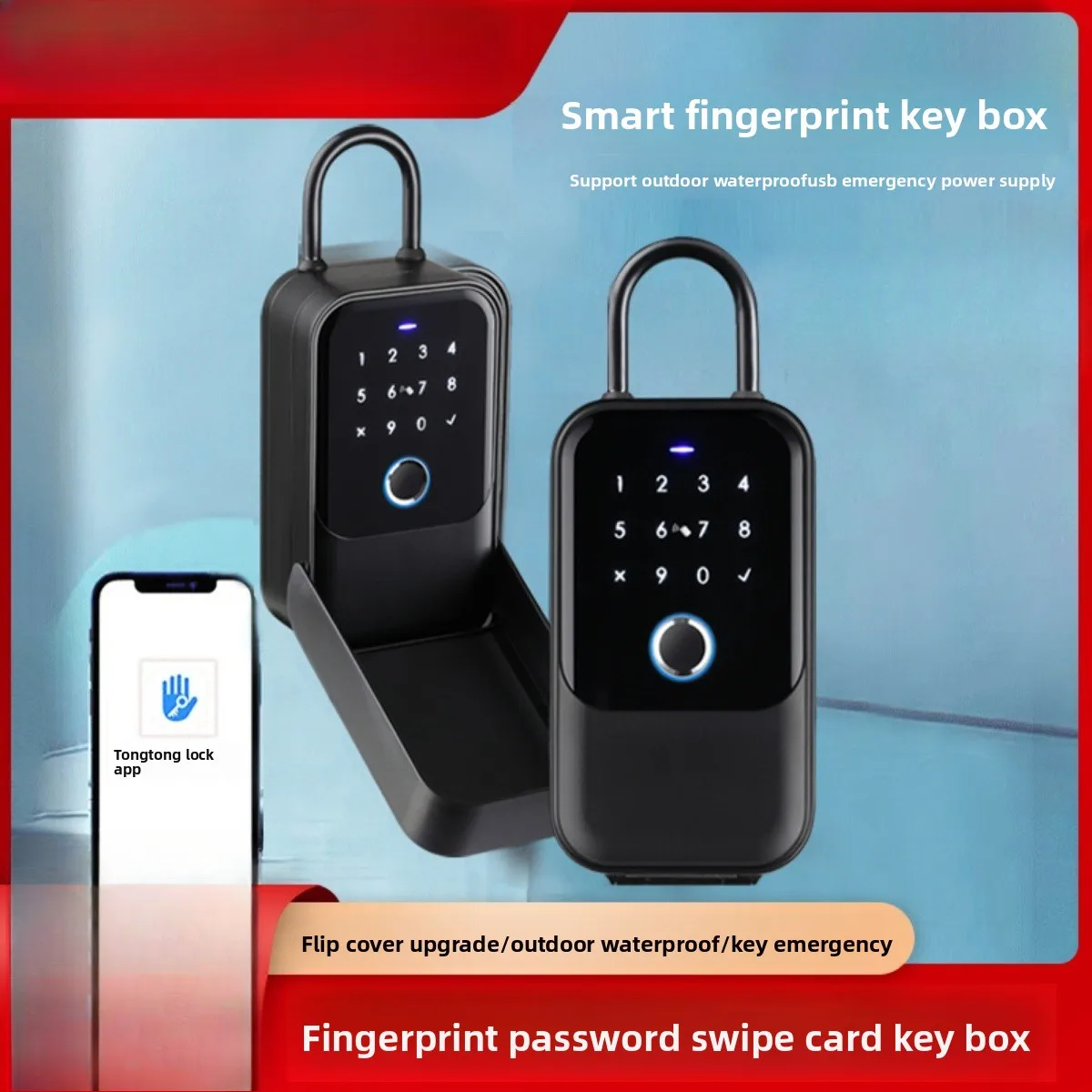 

Decoration Fingerprint Password Key Box Remote Cat Eye Key Box Wall-mounted Storage Password Lock Anti-theft