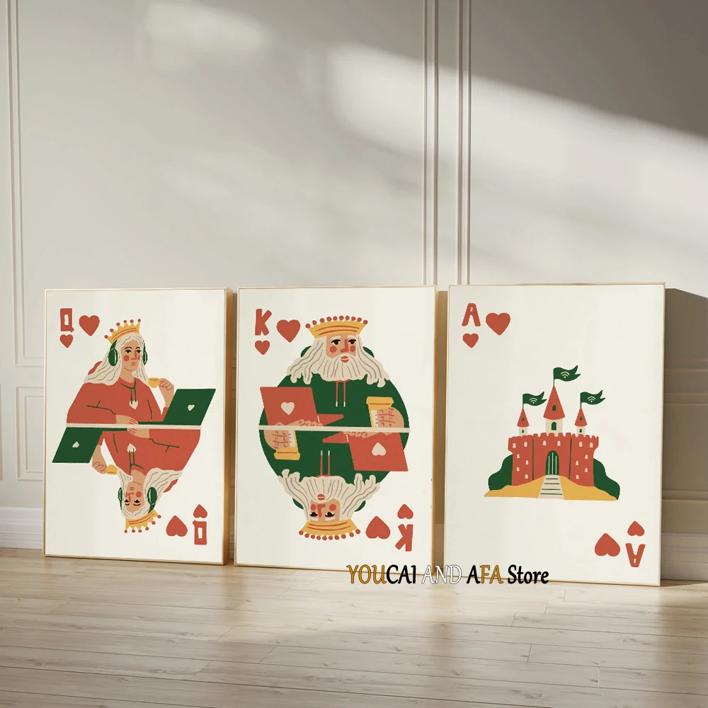 Freelance الملكة ملك القلوب Freelancer القلعة عن بعد عامل بوركر بطاقة المشارك حائط لوح رسم صور ديكور غرفة المنزل #1