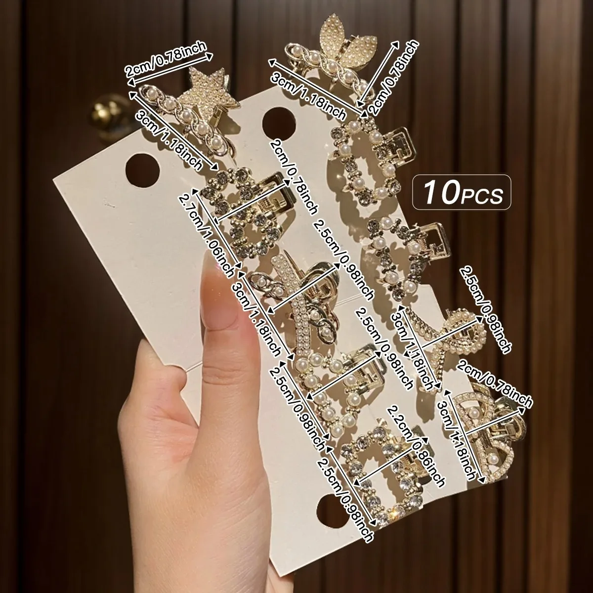 1/4/10PCS  alloy rhinestone hair clips, fashionable small grab hair accessories