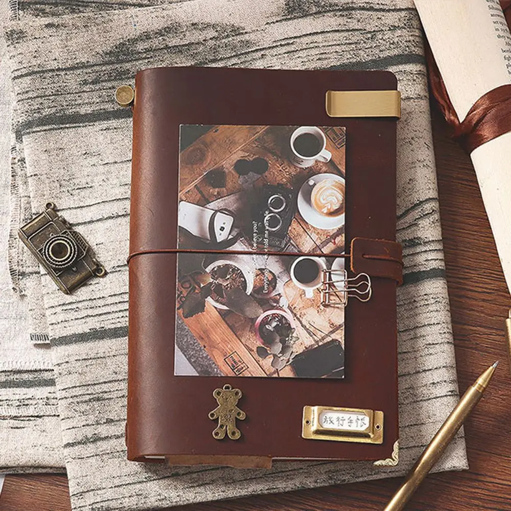 Handmade Office Diary Cowhide Stationery Journal Leather Notebook Vintage Notebook Travel Notebook Genuine Leather