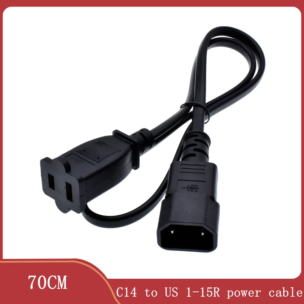 IEC 320 C18 to US female American Standard universal socket C13 AC PLUG CONVERTER IEC320 C14 2PIN to Nema 1-15R AC power cable 