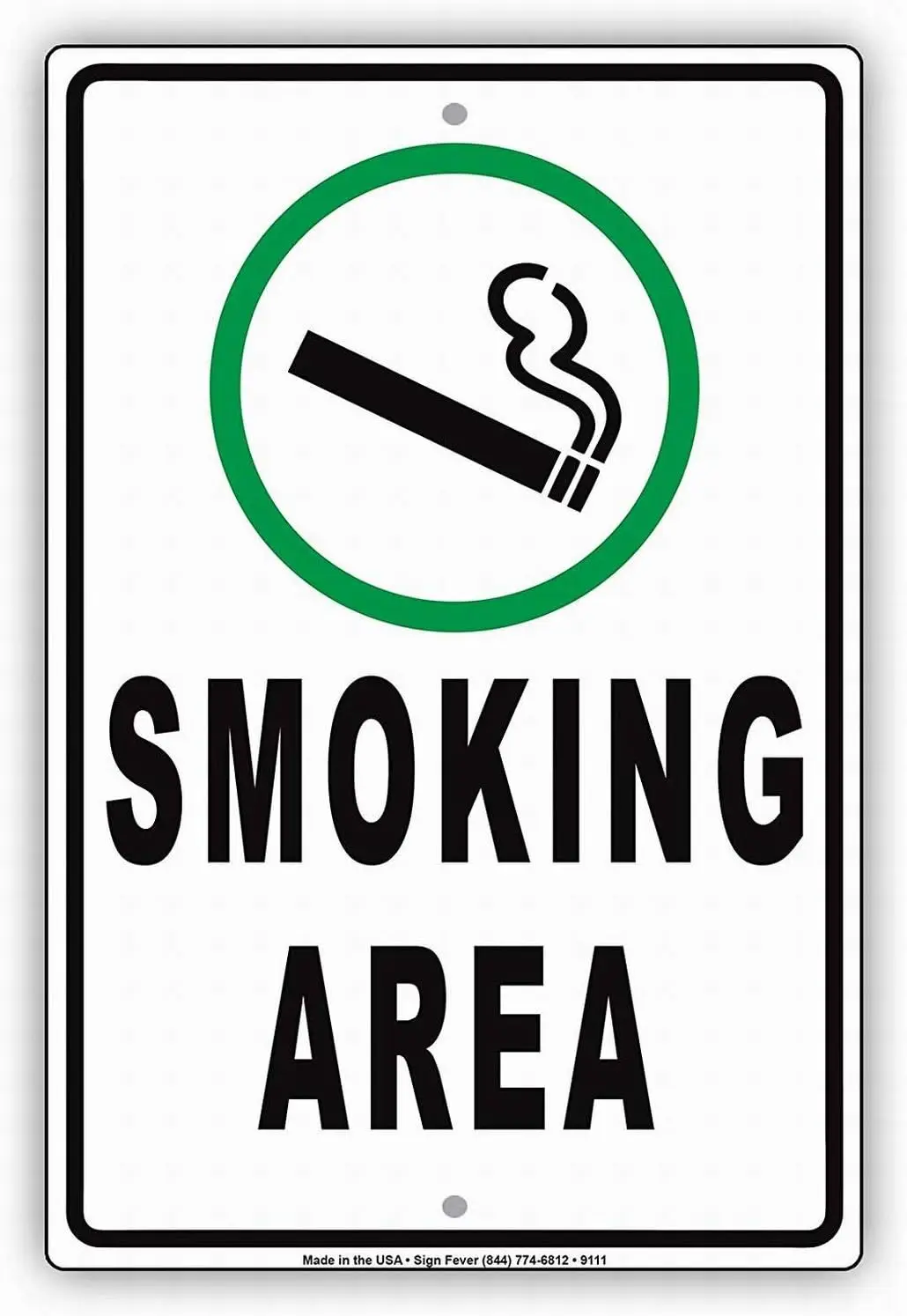 Safety Sign Smoking Vaping Allowed in This Area Designated Spot Business Store Only Wall Art Warning Caution  Signs Met