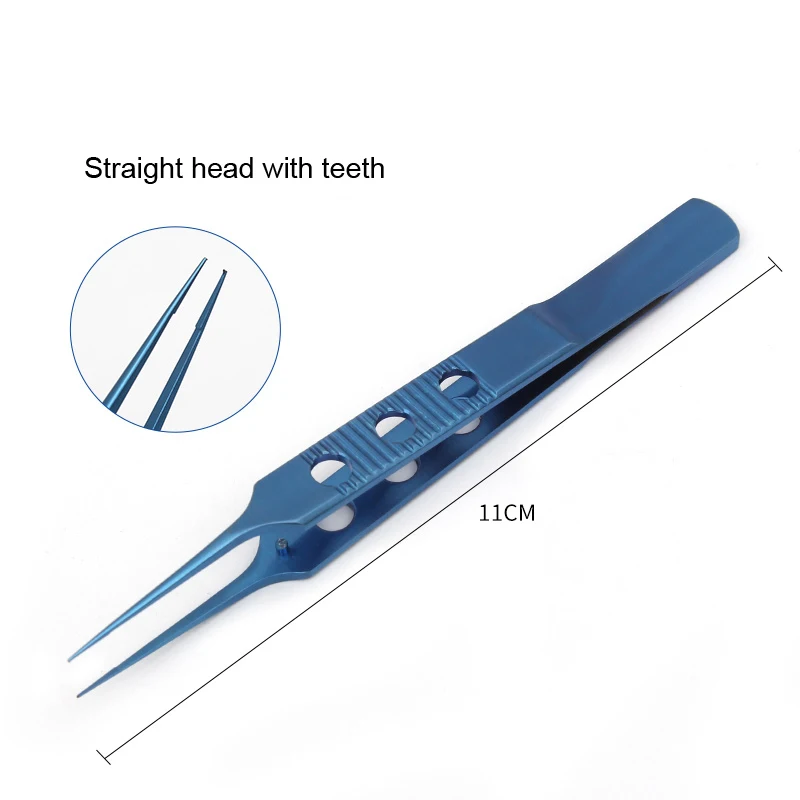 

1PCS 11CM Titanium Straight/Curved Head Tweezers Forceps Platforms Ophthalmic Dental Microsurgical Instruments